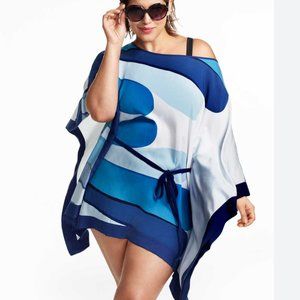 target x marimekko blue & white albatrossi print coverup - S/M - RARE! Like New!